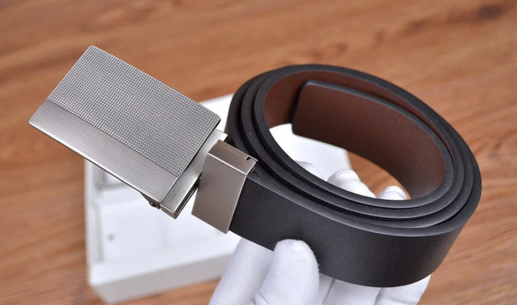 Ремень Костюм Pin BuckleAutomatic Пряжка из натуральной кожи роскошные Ремни для Для мужчин 105 см-125 см длинные сплава пряжки Для мужчин Ремни подарочные коробки