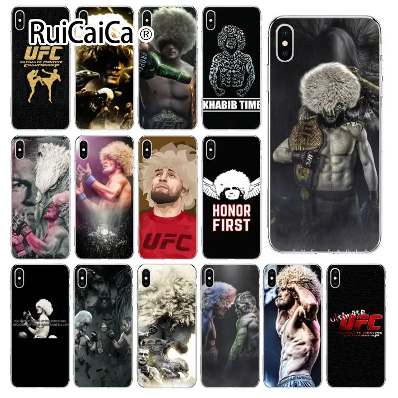 Ruicaica khabib nurmagomedov UFC Новый чехол для телефона Fundas Apple iPhone 8 7 6 6S Plus X XS MAX 5 5S SE XR