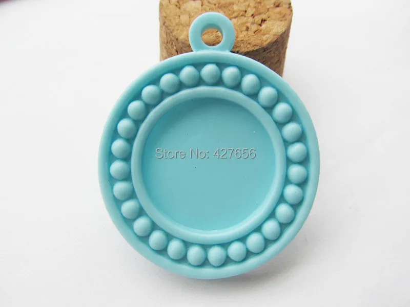 10pcs Pink/Hot Pink/Light Blue Flatback Resin Round Charm Finding Beads Border Base Setting Tray Bezel for 25mm Cabochon/Cameo | Украшения