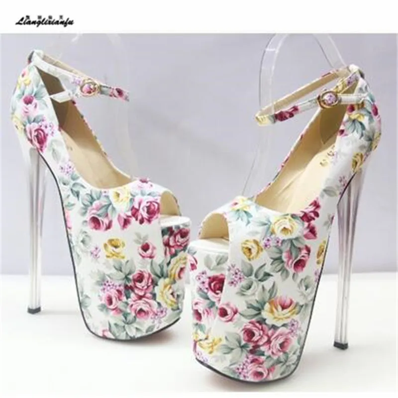 LLXF zapatos/Большие размеры: 34 48 49 50 соблазнительные прозрачные туфли на тонком