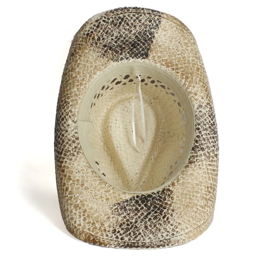 Женская/мужская соломенная шляпа в ковбойском стиле от солнца бохо ручной работы