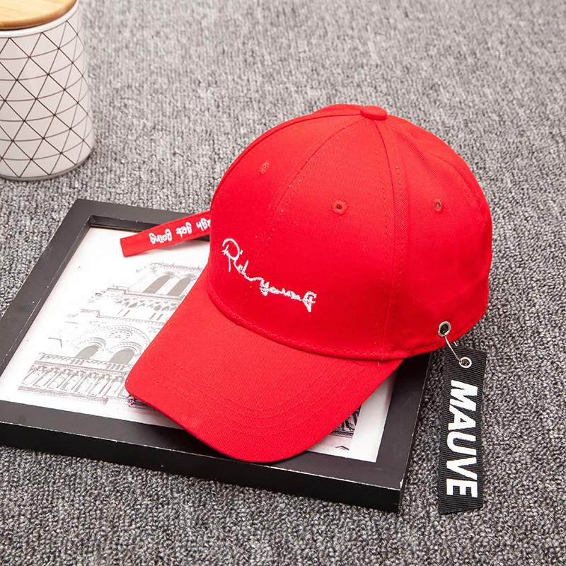 Кепка бейсбольная мужская с лентой и вышивкой модная обруч в Корейском стиле