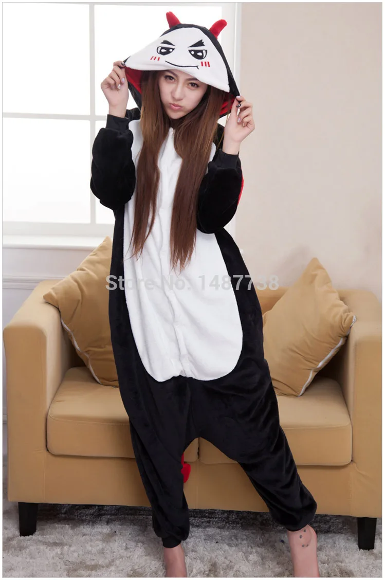 Кигурумы для взрослых пижамы с дьяволом унисекс комбинезон животными