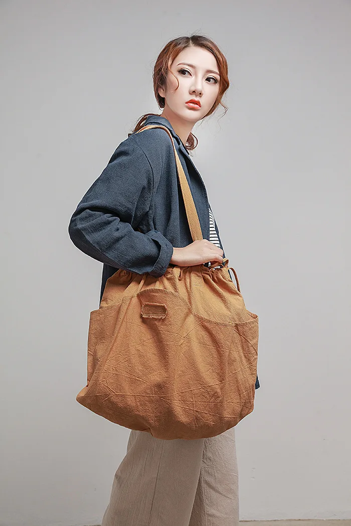 

mylb Large capacity washable cotton cloth bag with simple single shoulder canvas bag shopping bag