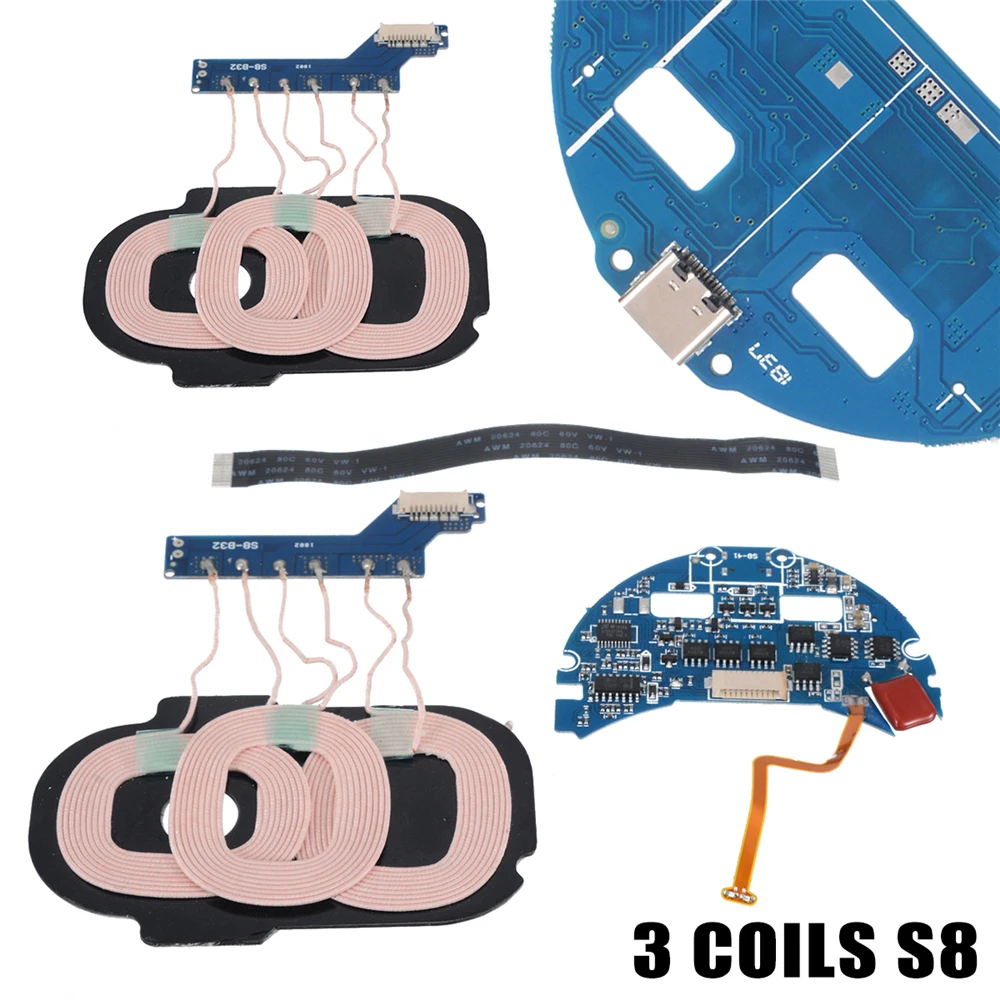DC 9 в 2A 3 катушки S8 type-c Qi Беспроводное быстрое зарядное устройство DIY PCBA печатная плата Qi Беспроводная зарядка стандартные аксессуары