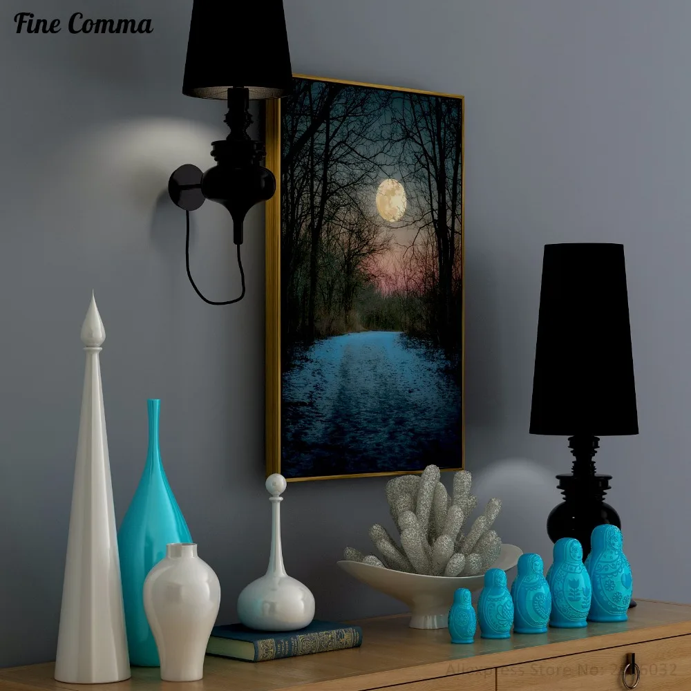 Beste Mooie Moon Abstract Art 100% Handgeschilderde Olieverf Grote Size Canvas Kunst Home Decor Art Pictures Voor Living Kamer