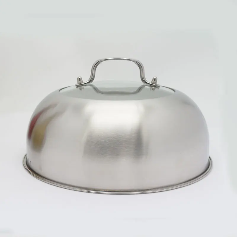 

Stainless steel steamer pot lid visualization glass cover general thickening steaming stew soup pot pan wok lid kitchen cookware