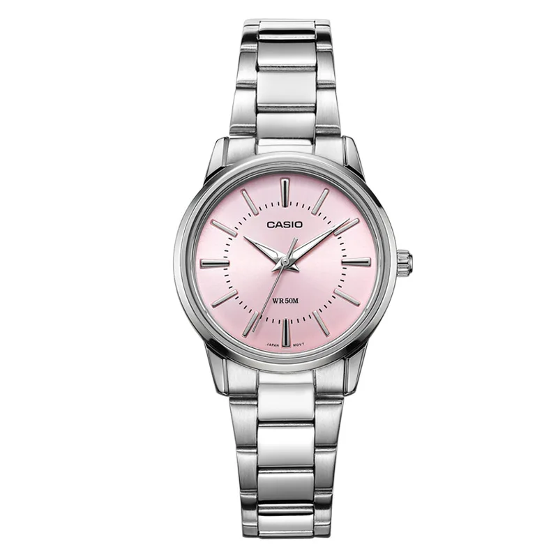 

Casio simple ladies watch 50 meters waterproof simple fashion quartz ladies watch black plate belt steel belt LTP-1303D-4A