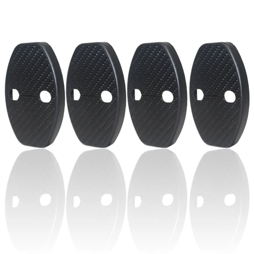 carbon fiber black Крышка дверного замка автомобиля для Volkswagen VW Tiguan Polo Passat B5 B6 B7 Skoda Octavia A7 Fabia Superb Golf 6 7 Jetta MK5 MK6 4 шт - Цвет: carbon fiber black