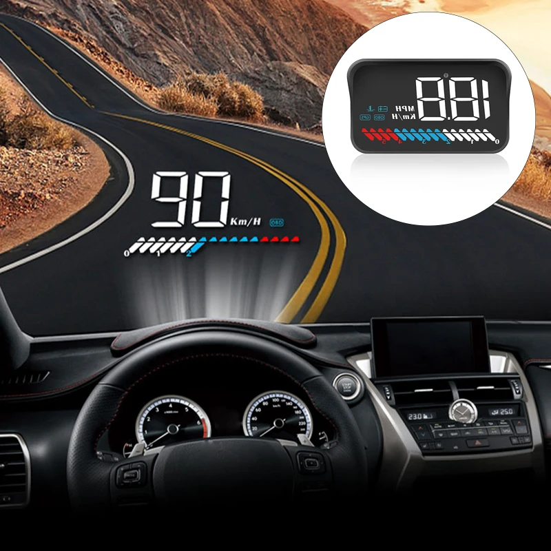 M7 HUD цифровой Скорость проекции с солнцезащитным кронштейн OBD2 gps автомобиля Универсальная ветровая защита проектор Скорость ometer Head-up Дисплей