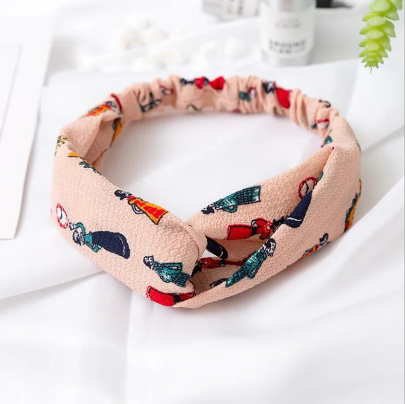 Style 5 Шифоновая повязка на голову для женщин, Винтажные эластичные резинки для волос с перекрестным узлом, Мягкая повязка на голову для девушек, аксессуары для волос, Летняя распродажа - Цвет: Style 5