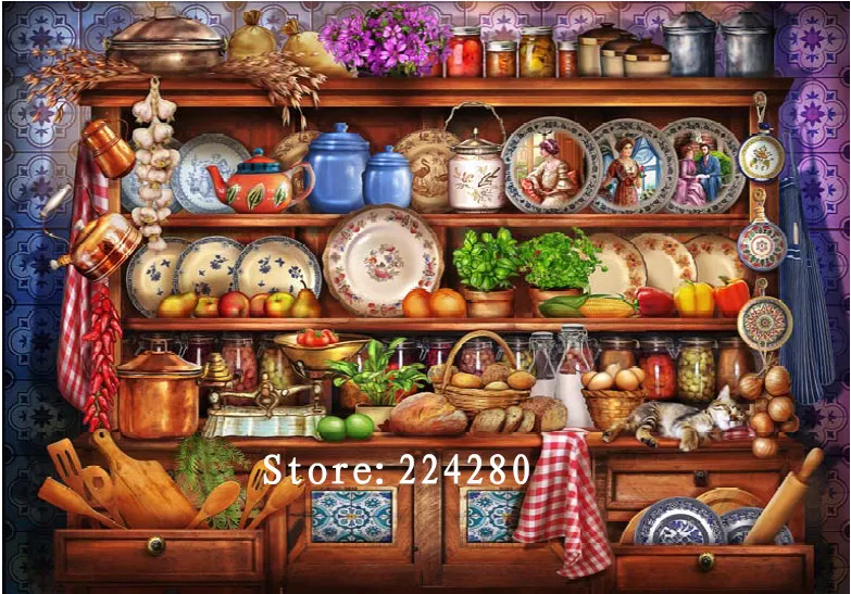 Новая вышивка кухонная полка 14 карат в стиле ретро наборы для вышивки крестиком