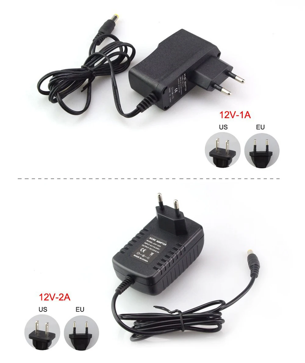 12V 1A 2A 3A 5A 6A 7A 8A 10A светодиодный Питание AC110-240V UK/US/EU/AU штекер адаптера для 2811 5050 3528 Светодиодные ленты светильник