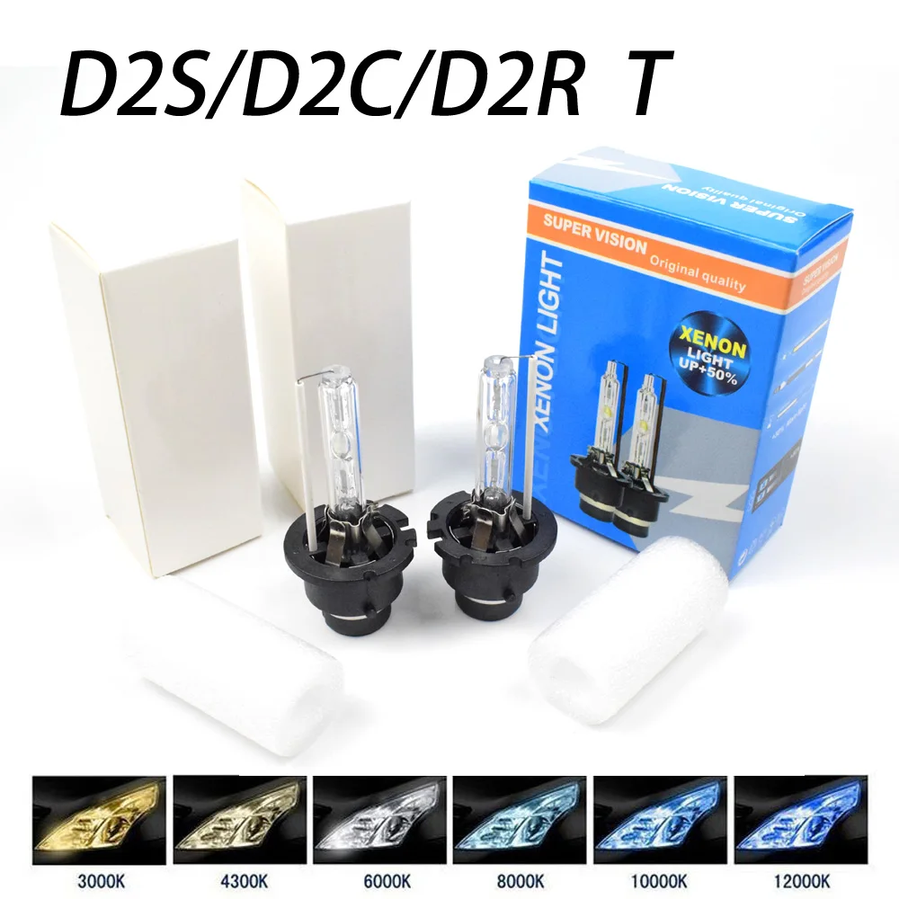 Ксеноновая D2S D2C D2R лампа Hid Лампа 6000K с железным основанием 3000K 4300K 8000K 10000K для