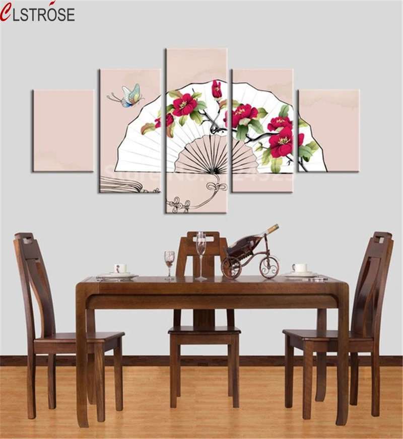 CLSTROSE 5 панель Древняя китайская кисть картина Печать холст лотос Картина пейзаж