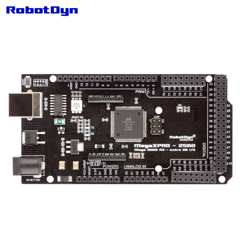 Mega XPro 2560 R3 extra 86 I/O, CH340C/ATmega2560-16AU, RGB светодиодный, 5V | 3,3 V логический уровень. Совместимость для Arduino IDE