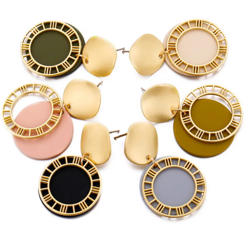 

Fashion Jewelry Handmade Straw Rattan Woven Vintage Earrings Geometric Large Round Earrings Wedding Party Gift Wholesale