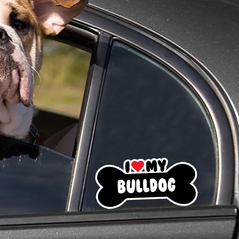 YJZT 15*7 1 см I Heart My Bulldog Dog Bone PVC автомобильные наклейки на бампер | Автомобили и