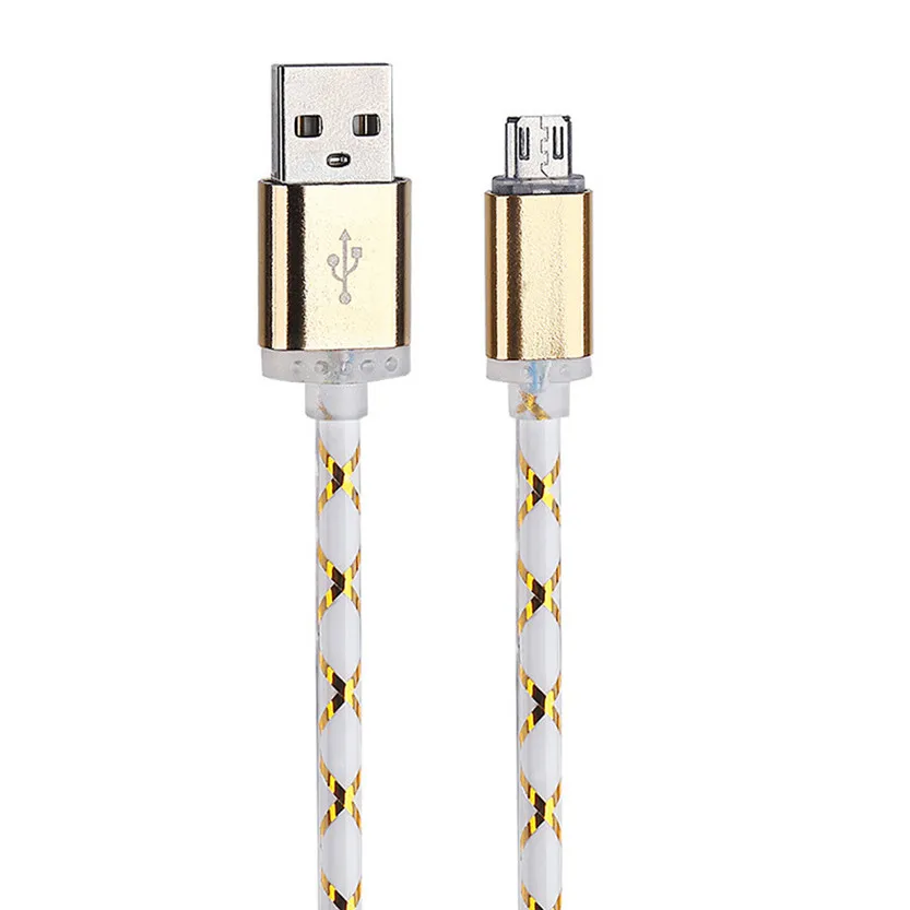 Usb-кабель для зарядного устройства светодиодный свет микро USB кабель зарядный
