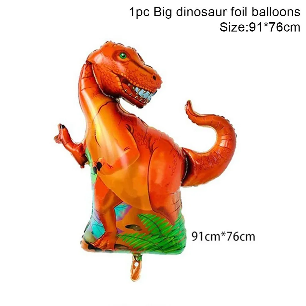 1pc Foil balloons Вечерние воздушные шары в виде динозавра из фольги с изображением динозавра Юрского периода, украшение для дня рождения, Детские праздничные принадлежности в виде животных на день рождения - Цвет: 1pc Foil balloons