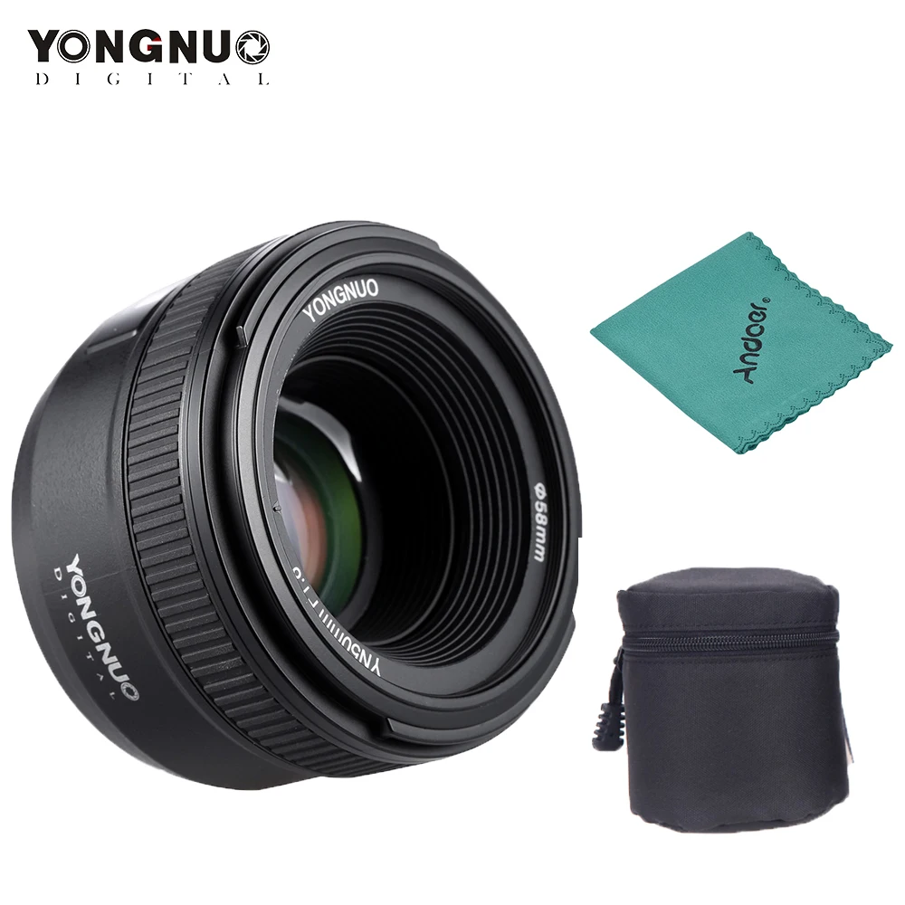 Светодиодная лампа для видеосъемки Yongnuo YN50mm F1.8 AF объектив MF YN 50 мм Автофокус Макро объектив для Nikon D800 D300 D700 D3200 D3300 D5100 D5200 D5300 DSLR Камера объектив