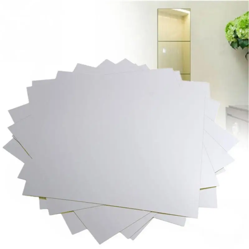 9pcs/set PET protectiv film stickers 15CM Square Mirror Paster big Mosaic back glue decorative mirror sticker | Дом и сад