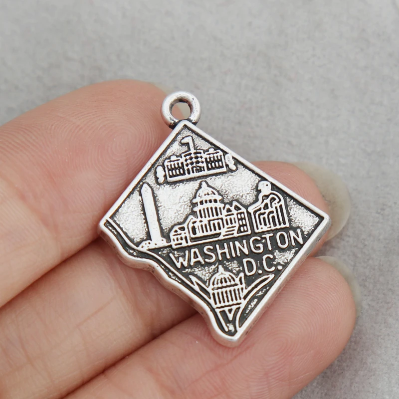 RAINXTAR модный винтажный сплав Washington D.C. Карта амулеты 22*26 мм 50 шт AAC1592 | Украшения и