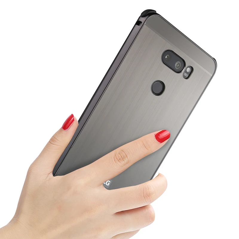 ZEALLION For LG V30 Plus Case 2 in 1 Plating Metal Aluminum Frame Slim Brushed PC Protection Back Cover | Мобильные телефоны и