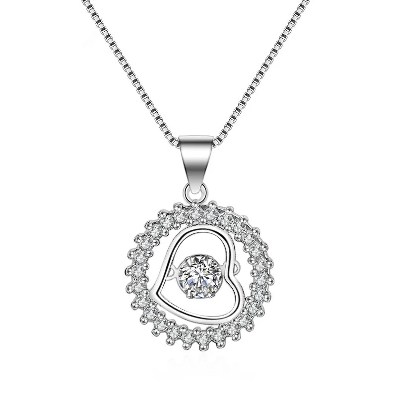 Everoyal роскошное ожерелье с кулоном в виде сердца из кубического циркония для