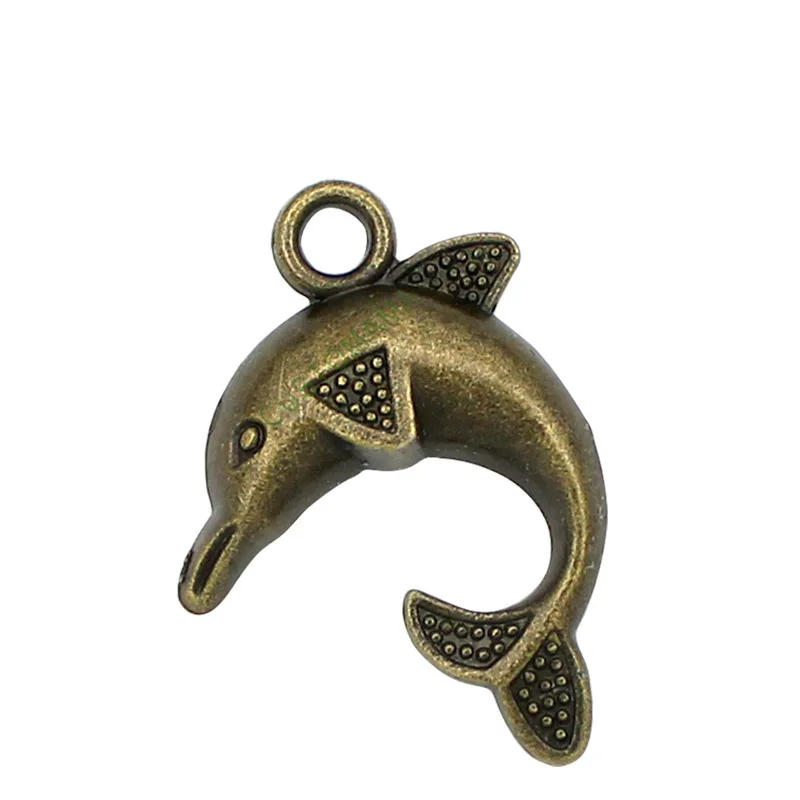 

40pcs Antique Bronze Tone Dolphin Charms Pendant 24x32mm