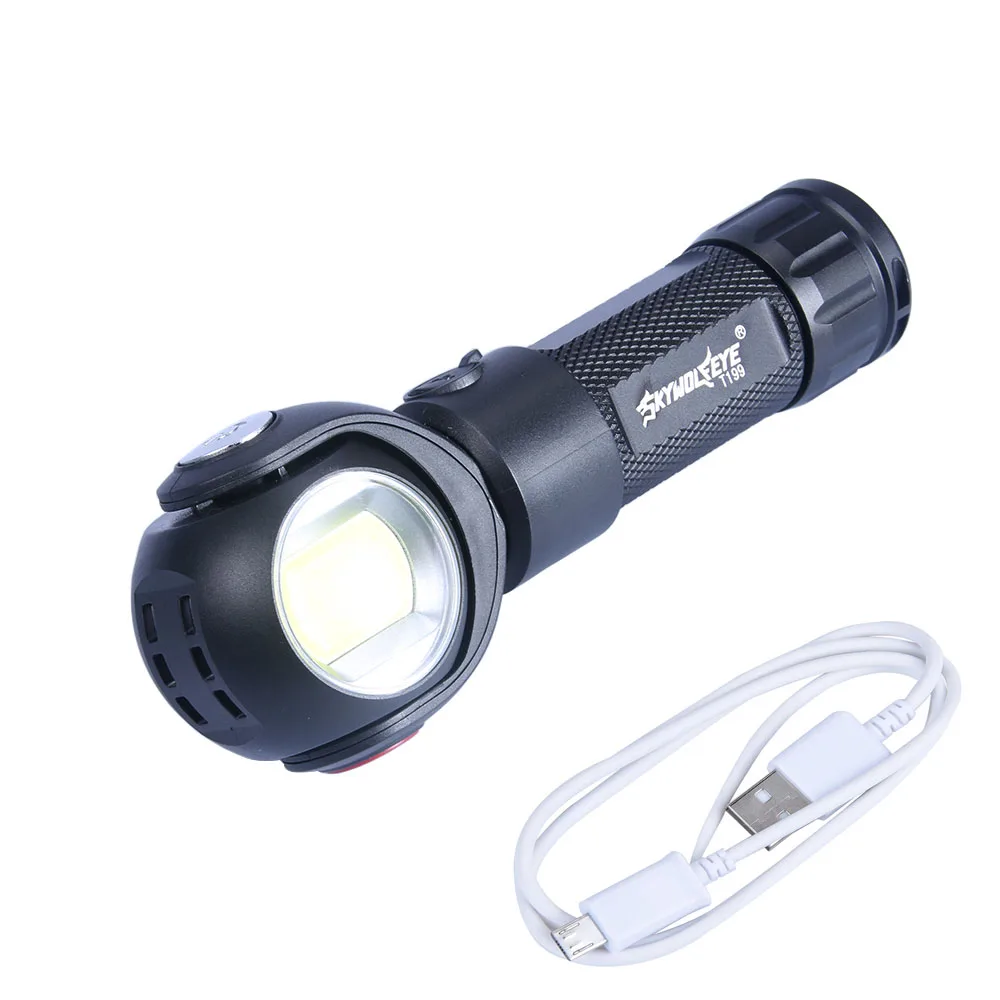 Flashlight 7 режимов COB рабочий светильник T6 светодиодный фонарик Белый Красный походный светильник 6000 люменов светодиодный светильник 360 градусов складной фонарь с 18650/26650 - Испускаемый цвет: Flashlight