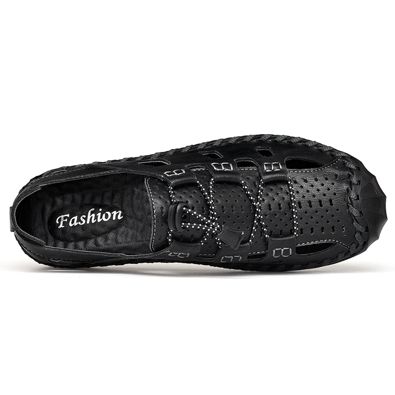 Для мужчин пляж и сандалии для прогулок летние из натуральной кожи Деловые