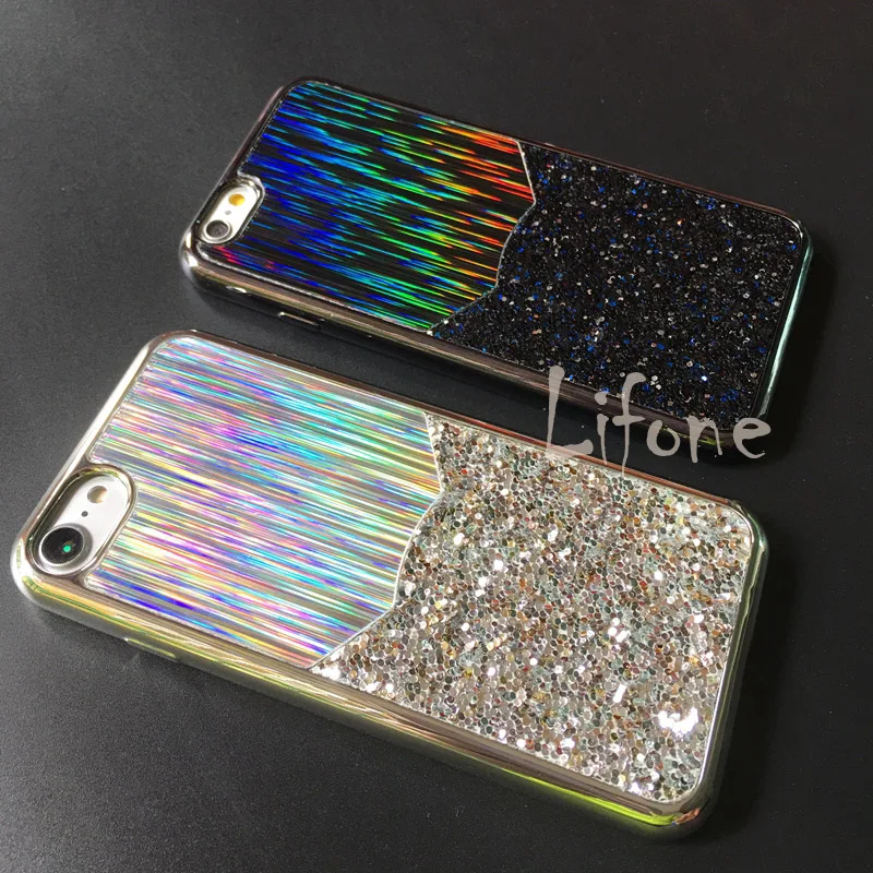 Kerzzil Shining Plating Laser Sequins Colorful Soft Case for iPhone 8 7 6 6S Plus Phone Silicone Cover Back |