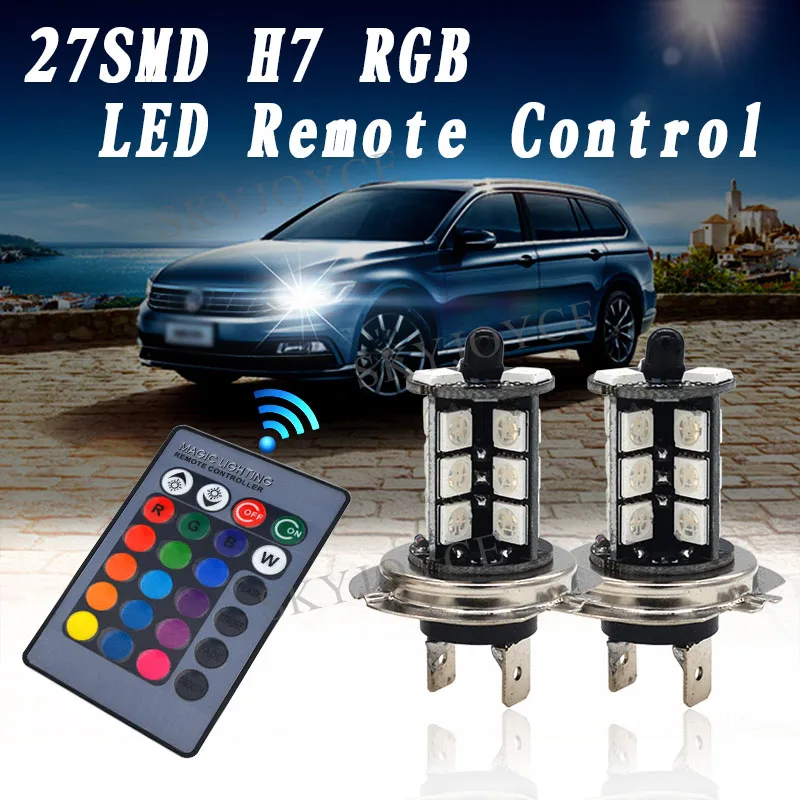 Светодиодный прожектор SKYJOYCE H1 H3 H4 H7 H8/H11 9005/HB3 9006/HB4 RGB с пультом дистанционного