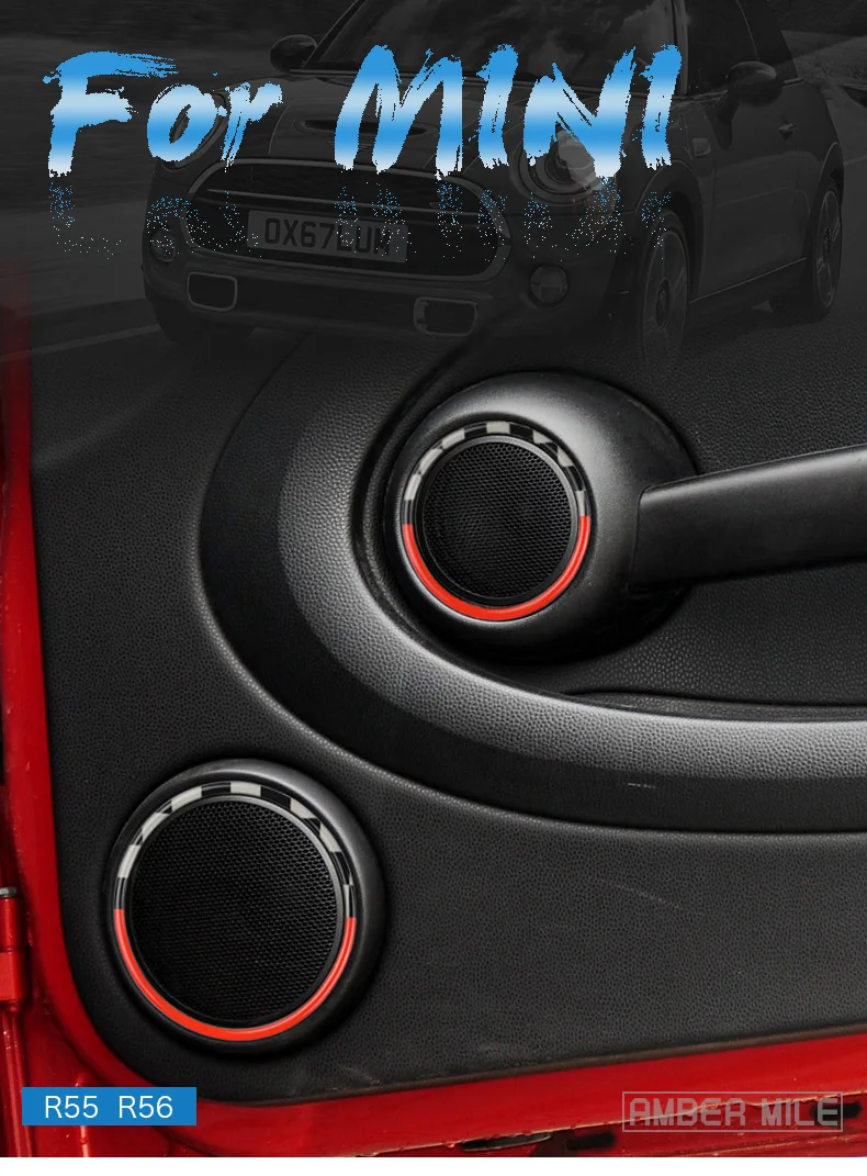 AMBERMILE для Mini Cooper R56 аксессуары Mini One R56 наклейка для Mini R55 Mini Cooper R55 Clubman дверной динамик стикер s