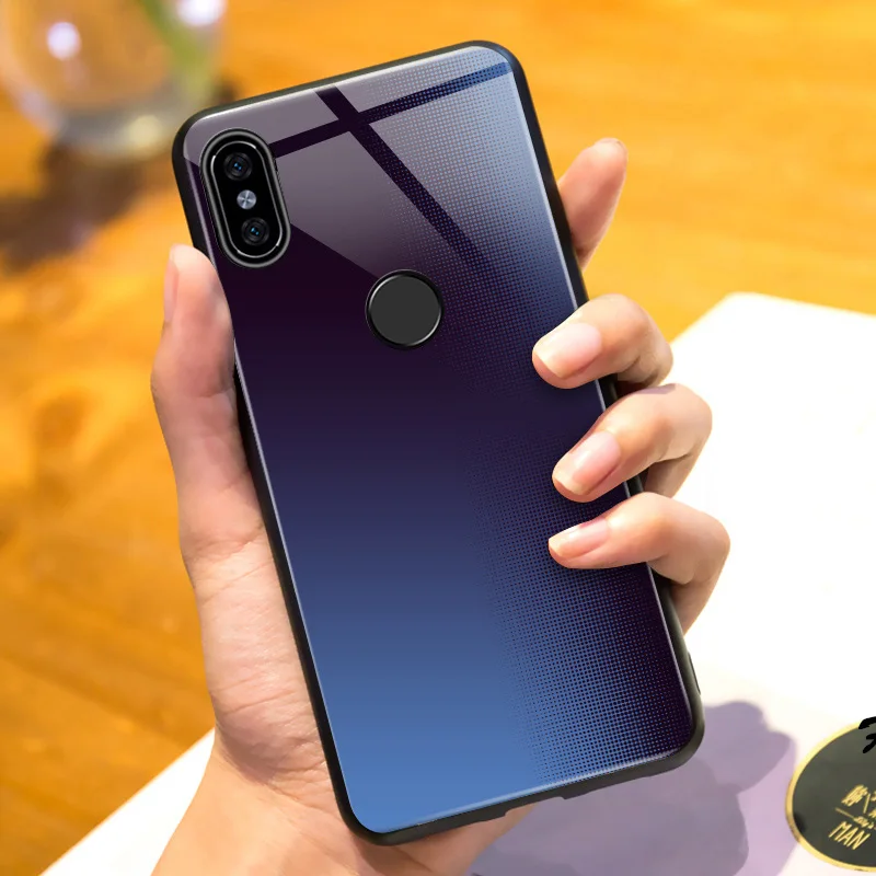 Чехол для Xiaomi Redmi Note 5, чехол для Mofi Redmi Note 5 Pro, чехол, стеклянная задняя крышка, чехол для Redmi Note5, жесткий, уникальный дизайн, с рисунком, 5,99 дюйма - Цвет: Blue