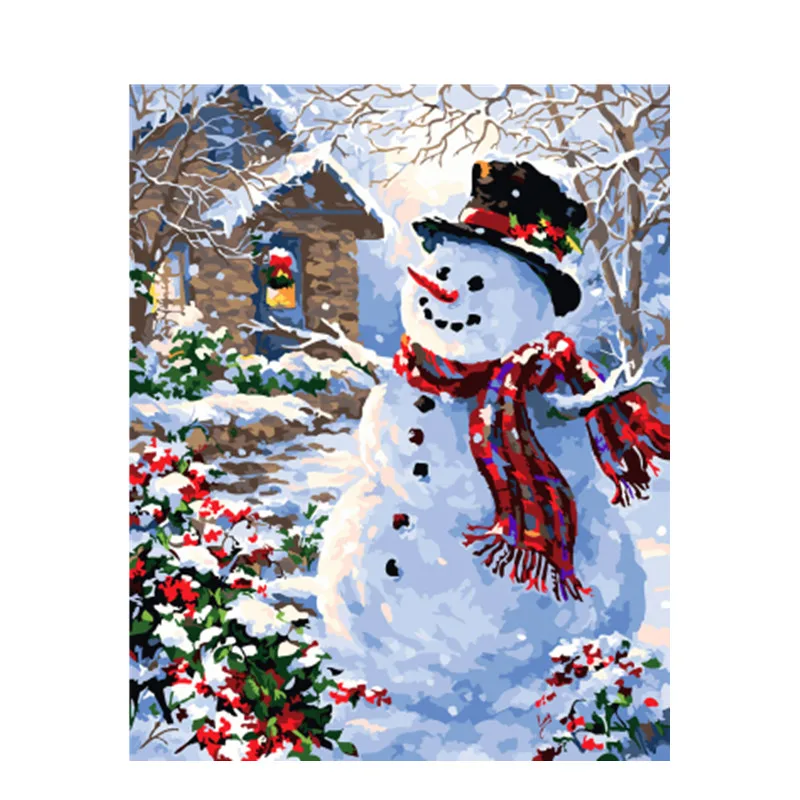 GX22218 DRAWJOY картина в рамке Рождество DIY живопись по номерам Рождественский подарок домашний декор для гостиной ручные уникальные подарки GX22270 - Цвет: GX22218