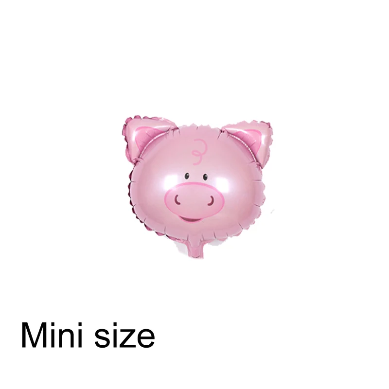 100pc mini pig 100 шт. Мини Размер воздушный шар в форме животного материал из фольги голова животного Тигр Зебра Лев корова жираф слон гелиевые шары - Цвет: 100pc mini pig