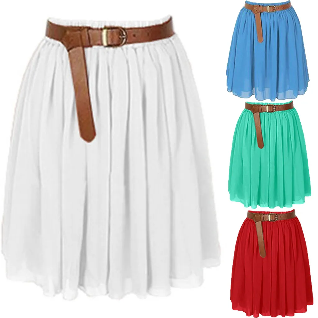 Женская мини юбка плиссированная винтажная с высокой талией в стиле ретро