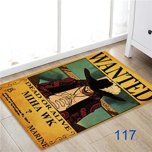 Style 6 Аниме ONE PIECE Luffy Коврик для двери, коврик для кружки, плюшевый напольный ковер, коврик для комнаты, нескользящий коврик, Новинка - Цвет: Style 6