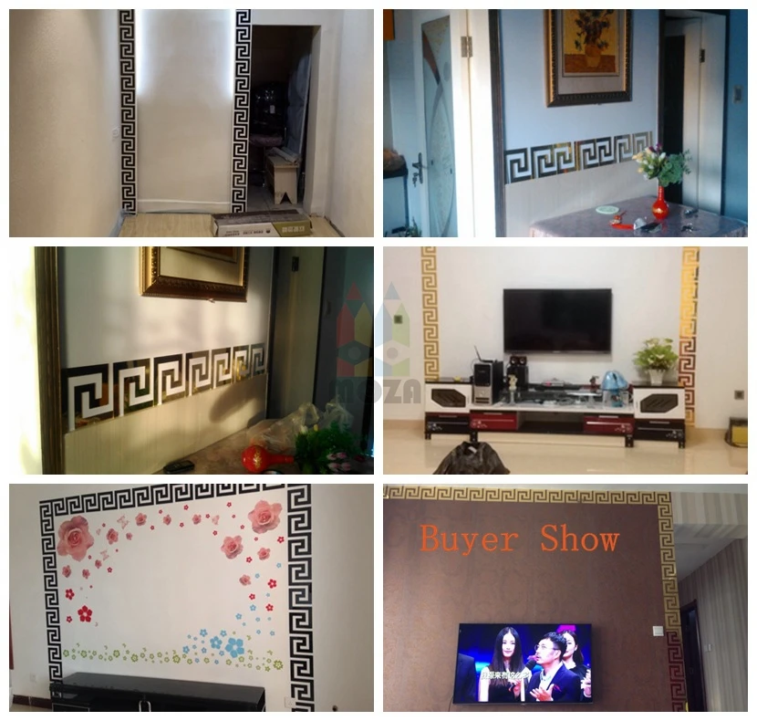 Moza DIY10pcs / 3d зеркало наклейки акриловые росписи украшения дома espelhos decorativos 10 x 110 см |