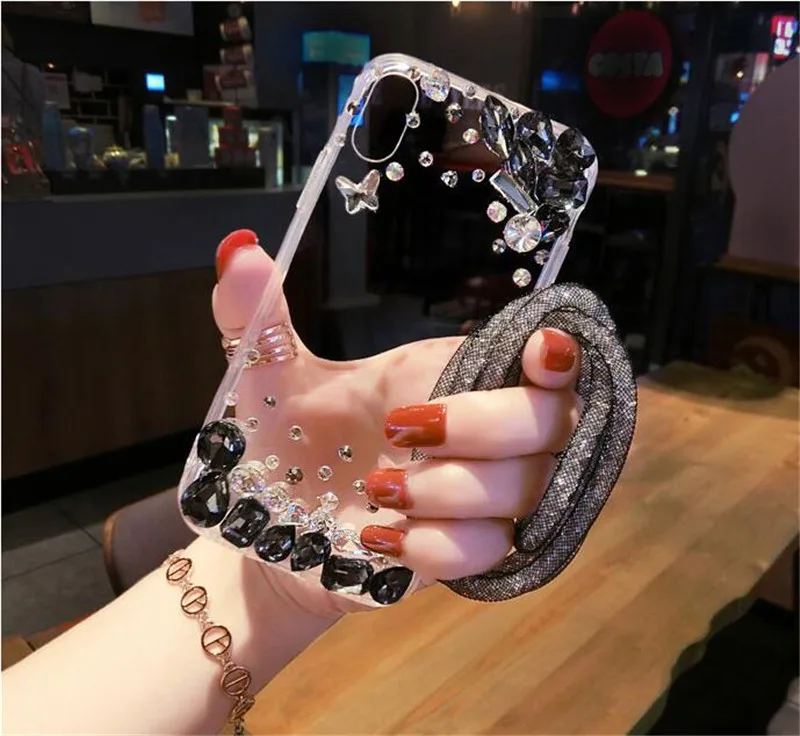 Чехол для мобильного телефона с блестящими кристаллами и стразами iPhone 11 Pro X XR 6 7 8