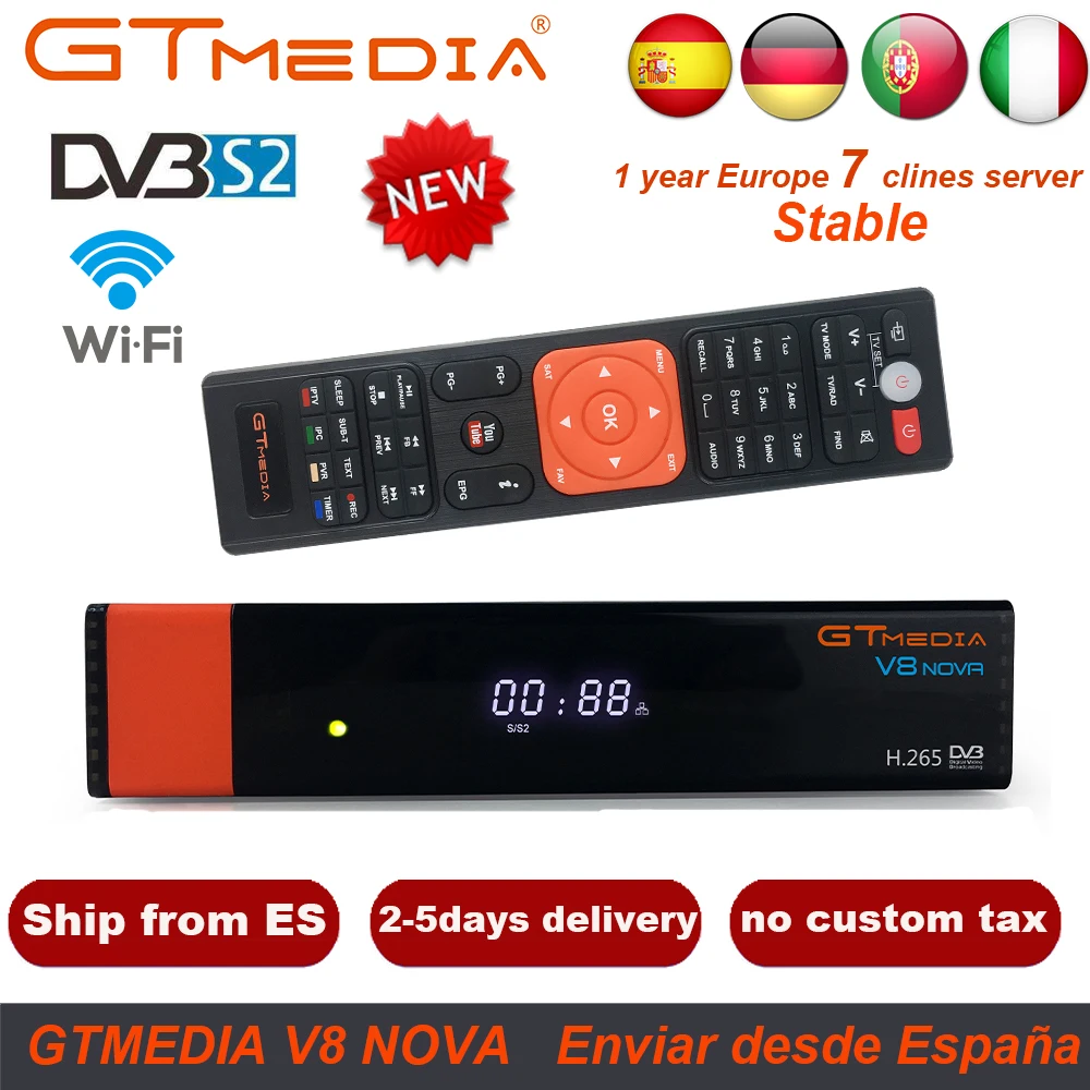 GTMedia V8 Nova DVB S2 Full HD 1080P спутниковый ТВ приемник встроенный WiFi Поддержка Ccamd Cline H.265