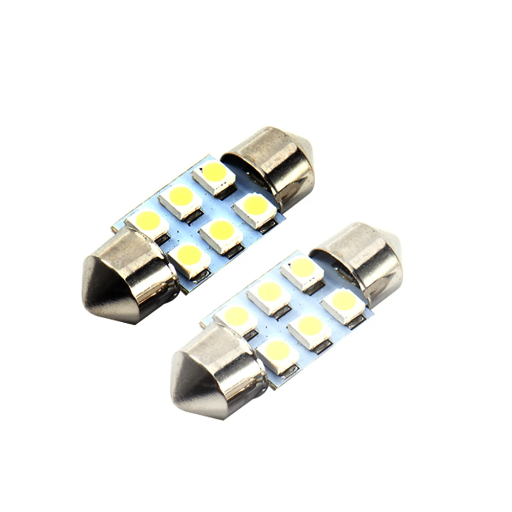 1 шт. 31 мм 3528 1210 6SMD светодиодный светильник с двойной заостренной крышей белые