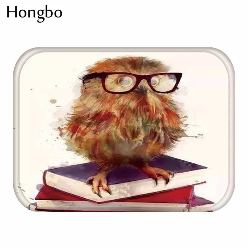 8 Hongbo Кот Сова двери коврики фланелевый ковер животный узор вход напольный коврик нескользящий входной коврик - Цвет: 8