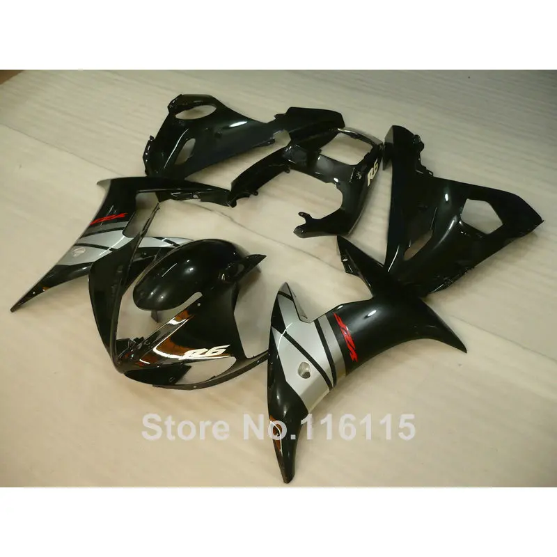 MOTOMARTS подходит для YAMAHA R6 обтекатель комплект 2003 2004 2005 серебристый черный YZF