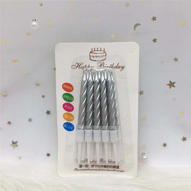 Candle-Small-Silver Креативные золотые, розовые/синие свечи с короной и цифрами на день рождения 0-9 для детей, взрослых девочек и мальчиков, праздничные свечи для торта, украшения - Цвет: Candle-Small-Silver