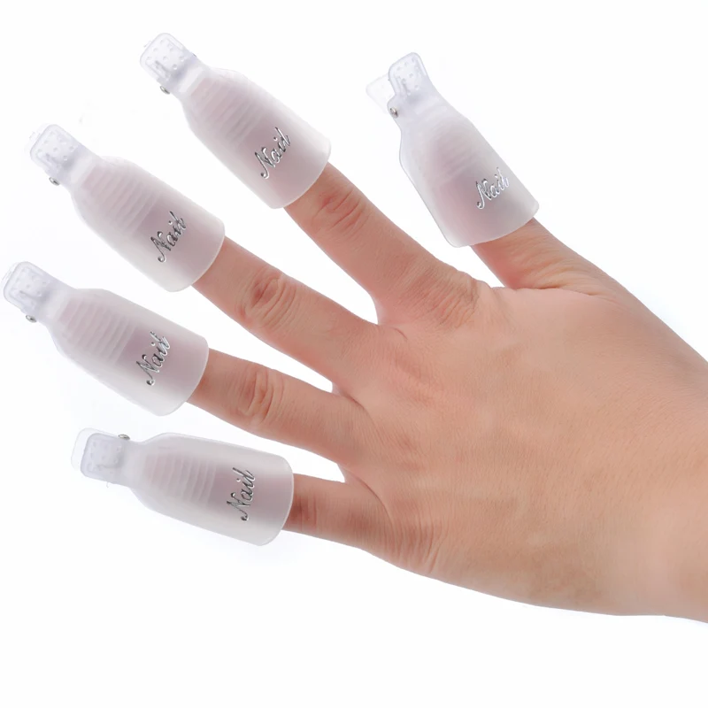 6 цветов 10 шт/упак. пластиковый дизайн ногтей замочить от крышки клип средство для