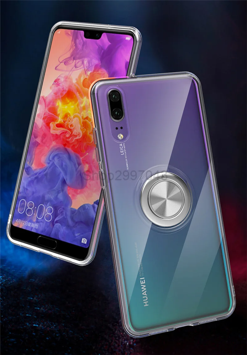 Противоударный прозрачный силиконовый защитный чехол для huawei P20 Pro P30 Lite mate 20 металлический чехол с кольцом-подставкой huawei P20Pro чехол P 20 On