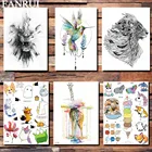 FANRUI Колибри кулон почтовая коробка граффити временная татуировка наклейка перо поддельные татуировки Жираф водостойкие боди-арт тату листы